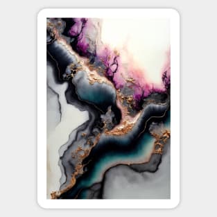 Cosmic Geode - Abstract Alcohol Ink Resin Art Sticker